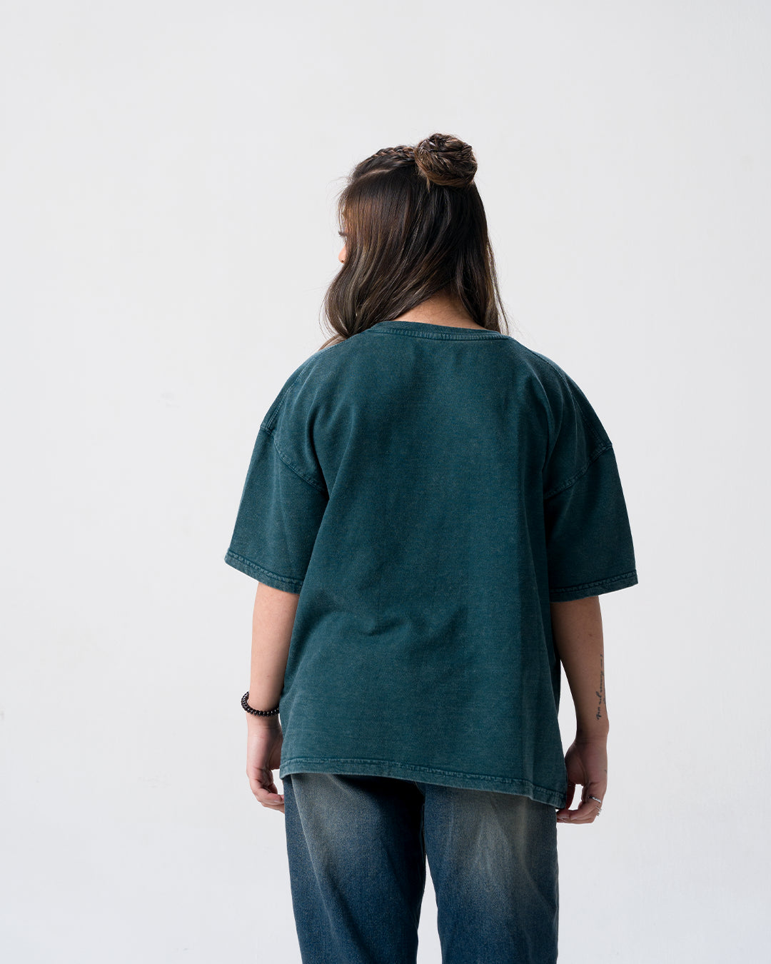 Ati Sundar Ati Kaleshi Acid Wash T-Shirt — Bottle Green