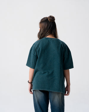 Ati Sundar Ati Kaleshi Acid Wash T-Shirt — Bottle Green