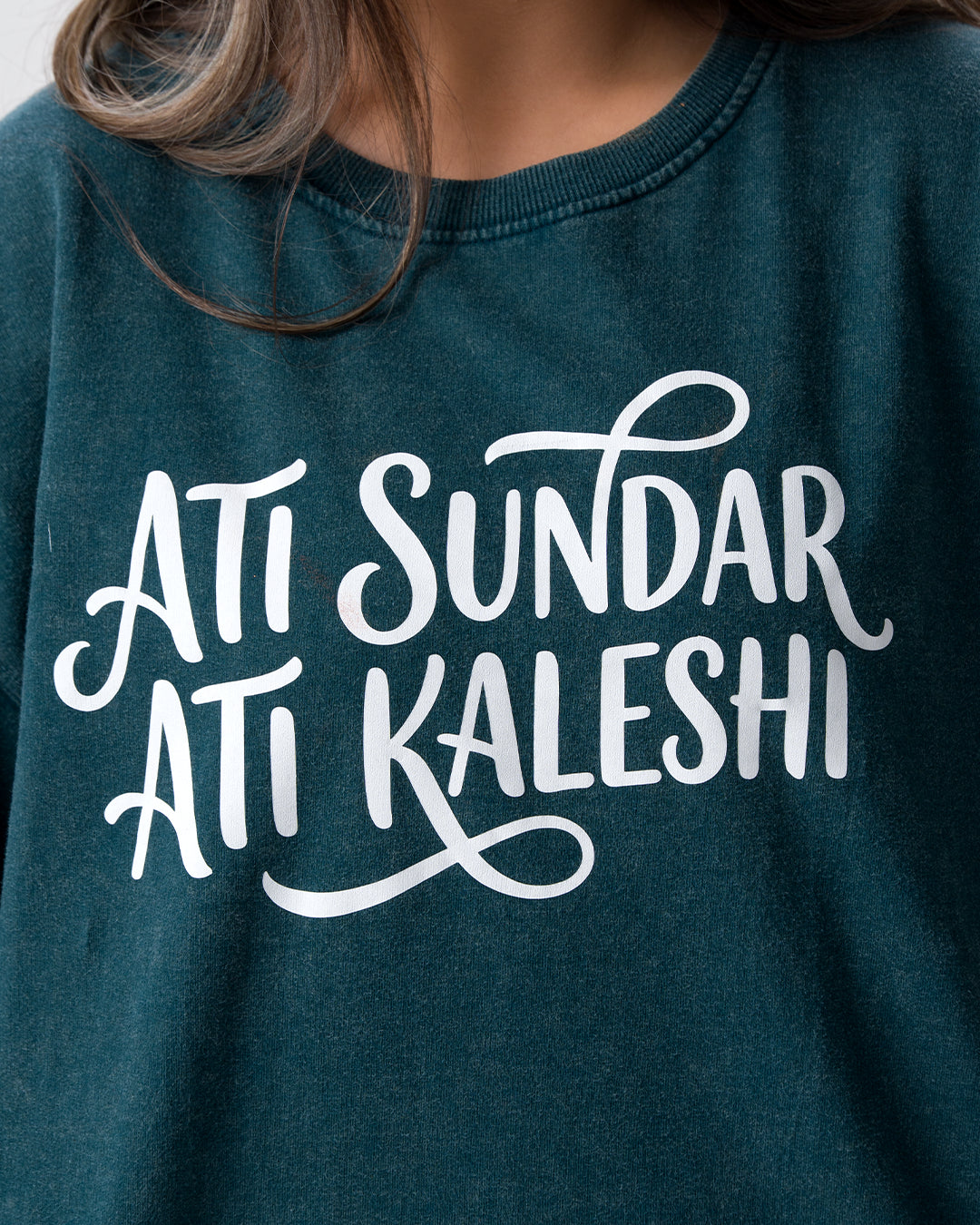 Ati Sundar Ati Kaleshi Acid Wash T-Shirt — Bottle Green