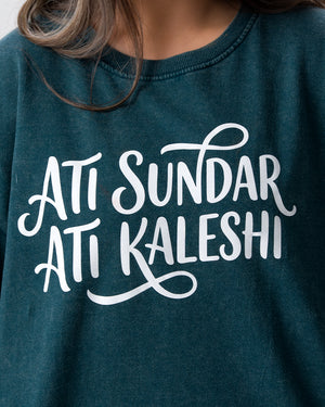 Ati Sundar Ati Kaleshi Acid Wash T-Shirt — Bottle Green