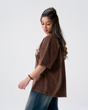 Ati Sundar Ati Kaleshi Acid Wash T-Shirt — Brown
