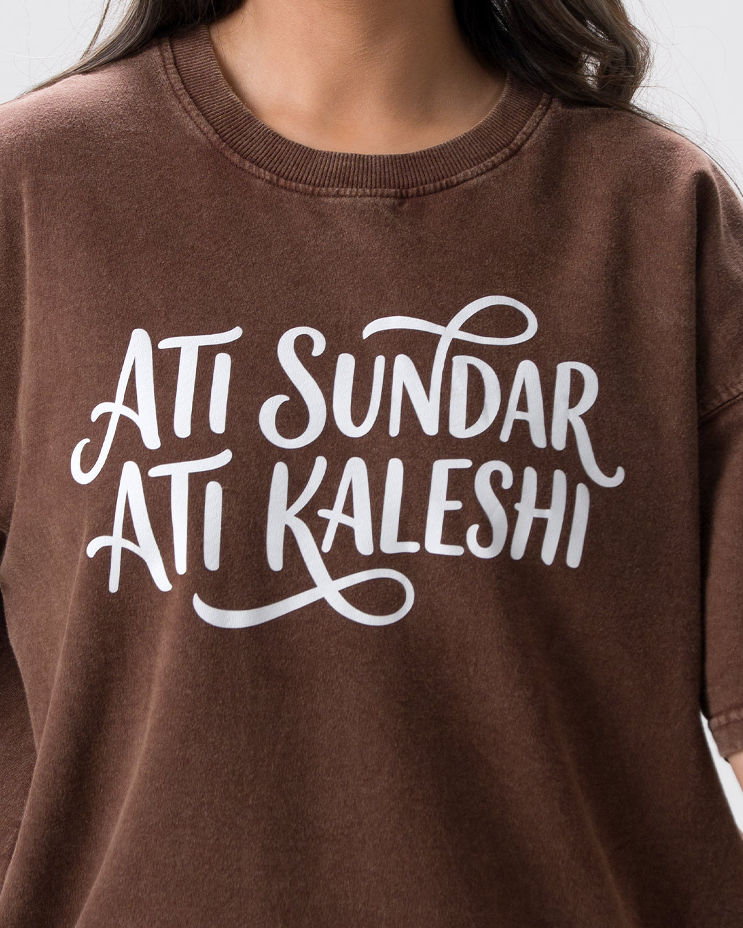Ati Sundar Ati Kaleshi Acid Wash T-Shirt — Brown