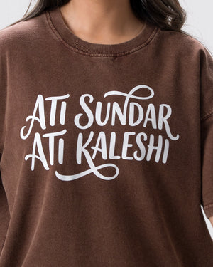 Ati Sundar Ati Kaleshi Acid Wash T-Shirt — Brown