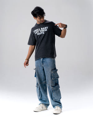 Chill Baby Let Them Hate Acid Wash T-Shirt — Black