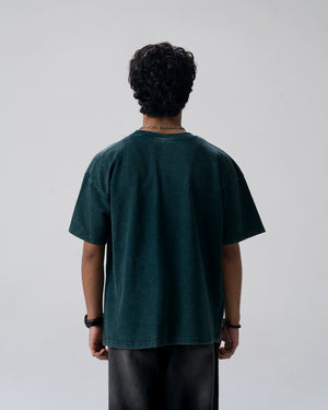 Chill Baby Let Them Hate Acid Wash T-Shirt — Bottle Green