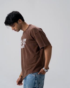 Chill Baby Let Them Hate Acid Wash T-Shirt — Brown