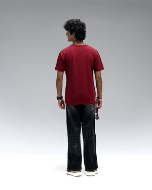 Chill Baby Let Them Hate Acid Wash T-Shirt — Maroon