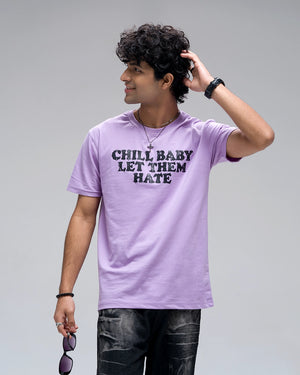 Chill Baby Let Them Hate Acid Wash T-Shirt — Lavender