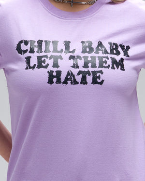 Chill Baby Let Them Hate Acid Wash T-Shirt — Lavender