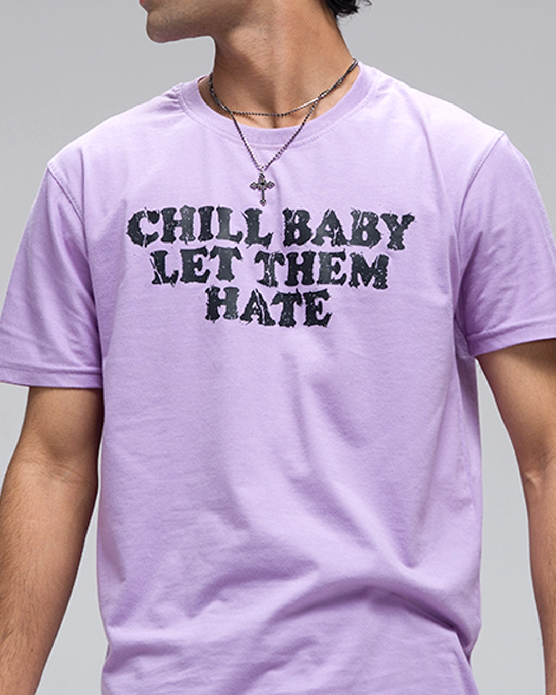 Chill Baby Let Them Hate Acid Wash T-Shirt — Lavender