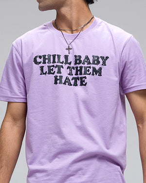 Chill Baby Let Them Hate Acid Wash T-Shirt — Lavender