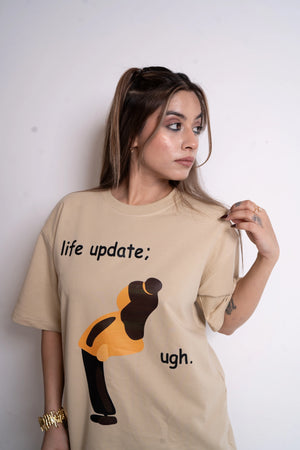 Beige Tiger Back Tee