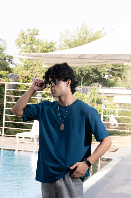 Indigo Blue Dragon Back Tee