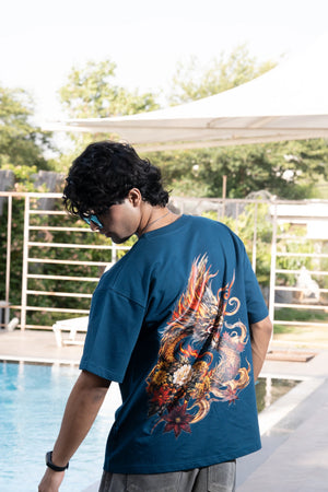 Indigo Blue Dragon Back Tee