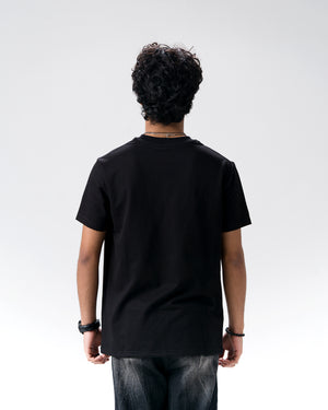 Eagle Print Screen Print T-Shirt — Black