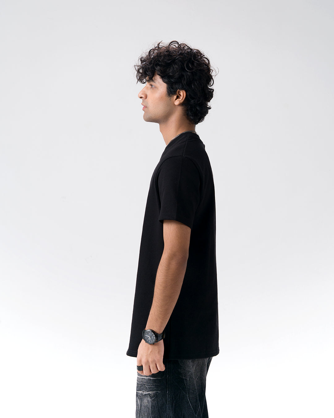 Eagle Print Screen Print T-Shirt — Black