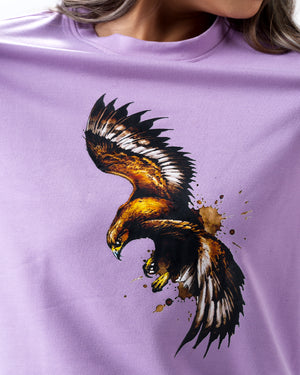 Eagle Print Screen Print T-Shirt — Lavender