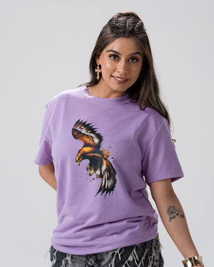 Eagle Print Screen Print T-Shirt — Lavender