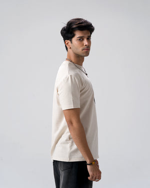 Eagle Print Screen Print T-Shirt — Off White