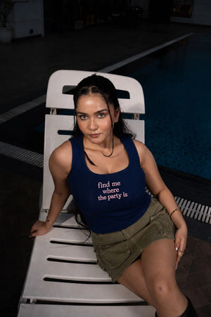 Navy Blue Find Me Where The Party Is Tank