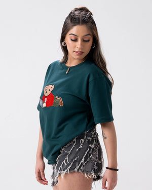 Wild Bear Embroidery T-Shirt — Green