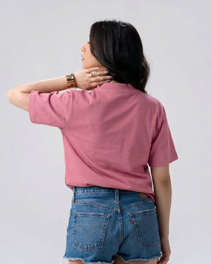 Wild Bear Embroidery T-Shirt — Pink