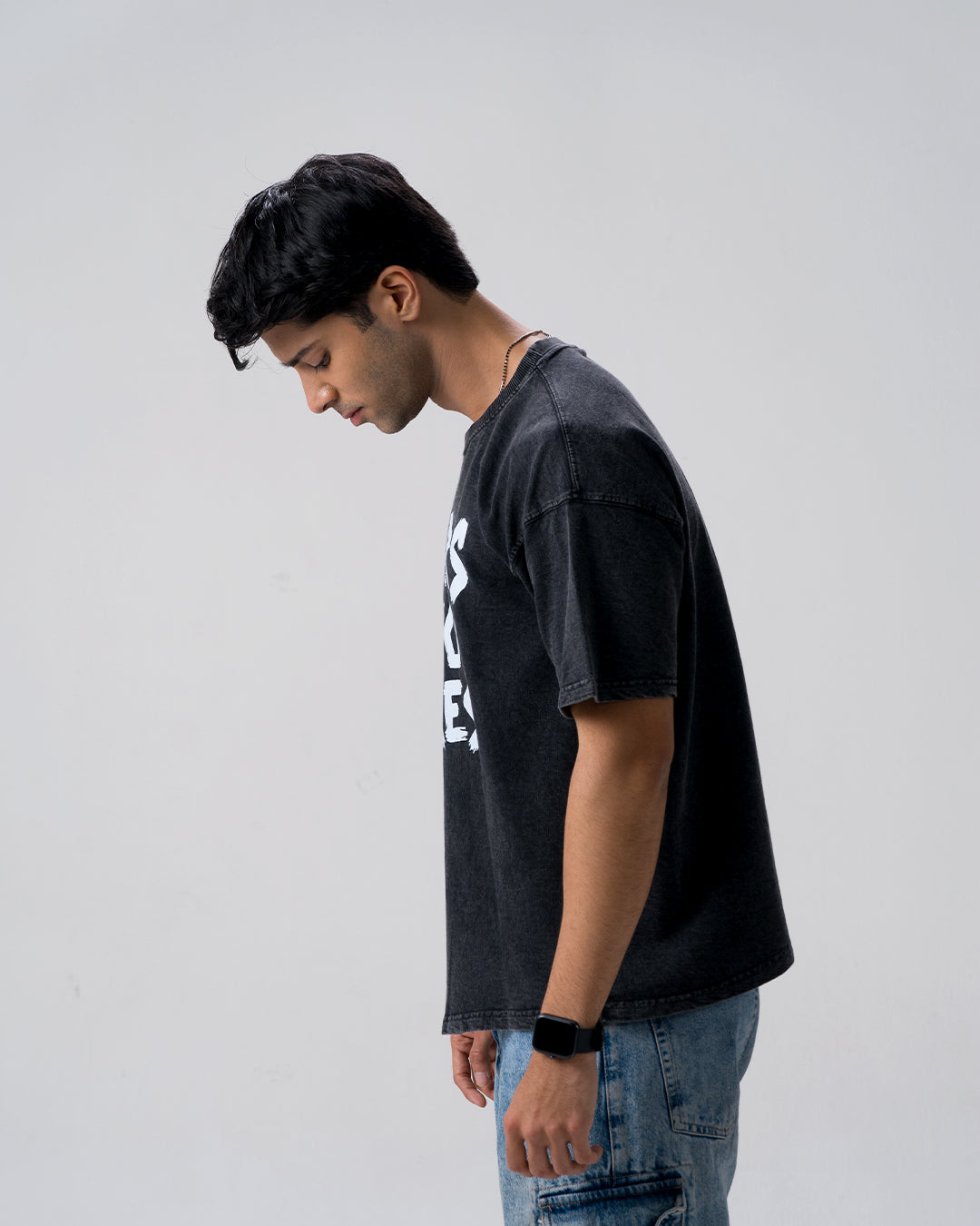 Haters Who Cares Acid Wash T-Shirt — Black