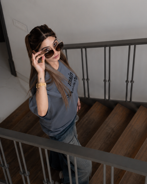 Main Character Puff Print Tee — Acid Wash Grey