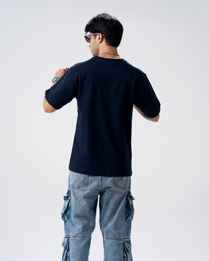 Sly Fox Embroidery T-Shirt — Navy Blue
