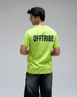 Offtribe Logo Back Logo T-Shirt — Green Neon