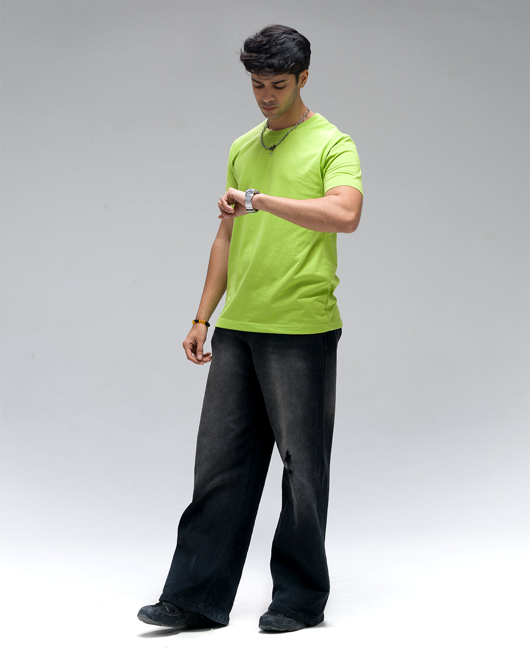 Offtribe Logo Back Logo T-Shirt — Green Neon