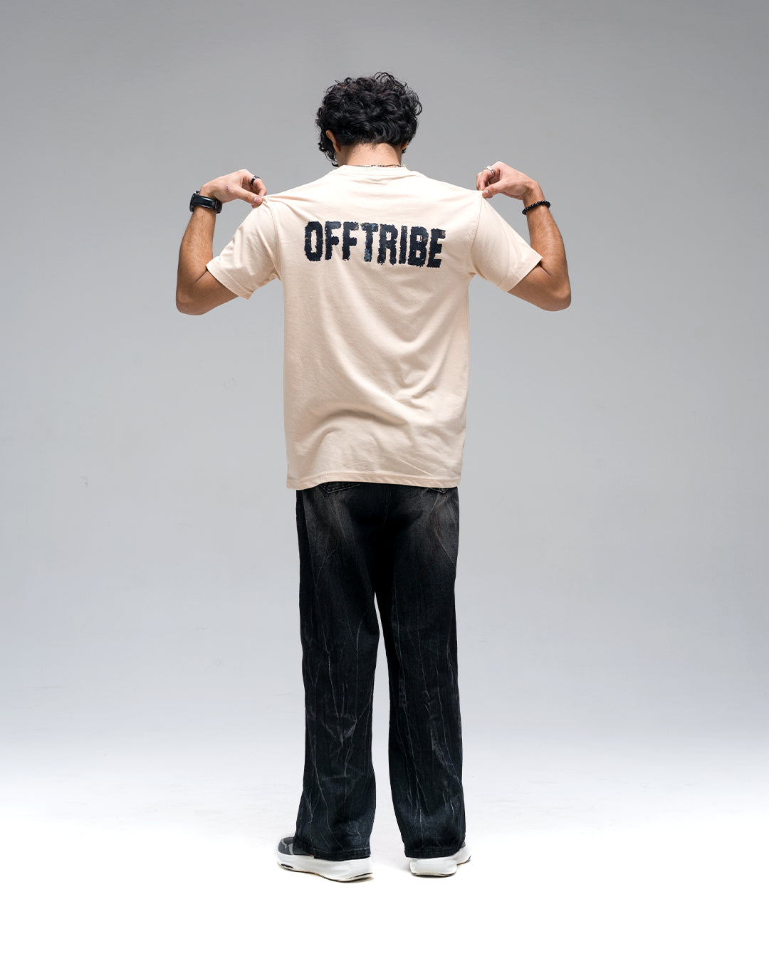 Offtribe Logo Back Logo T-Shirt — Beige