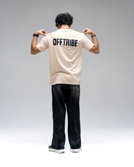 Offtribe Logo Back Logo T-Shirt — Beige