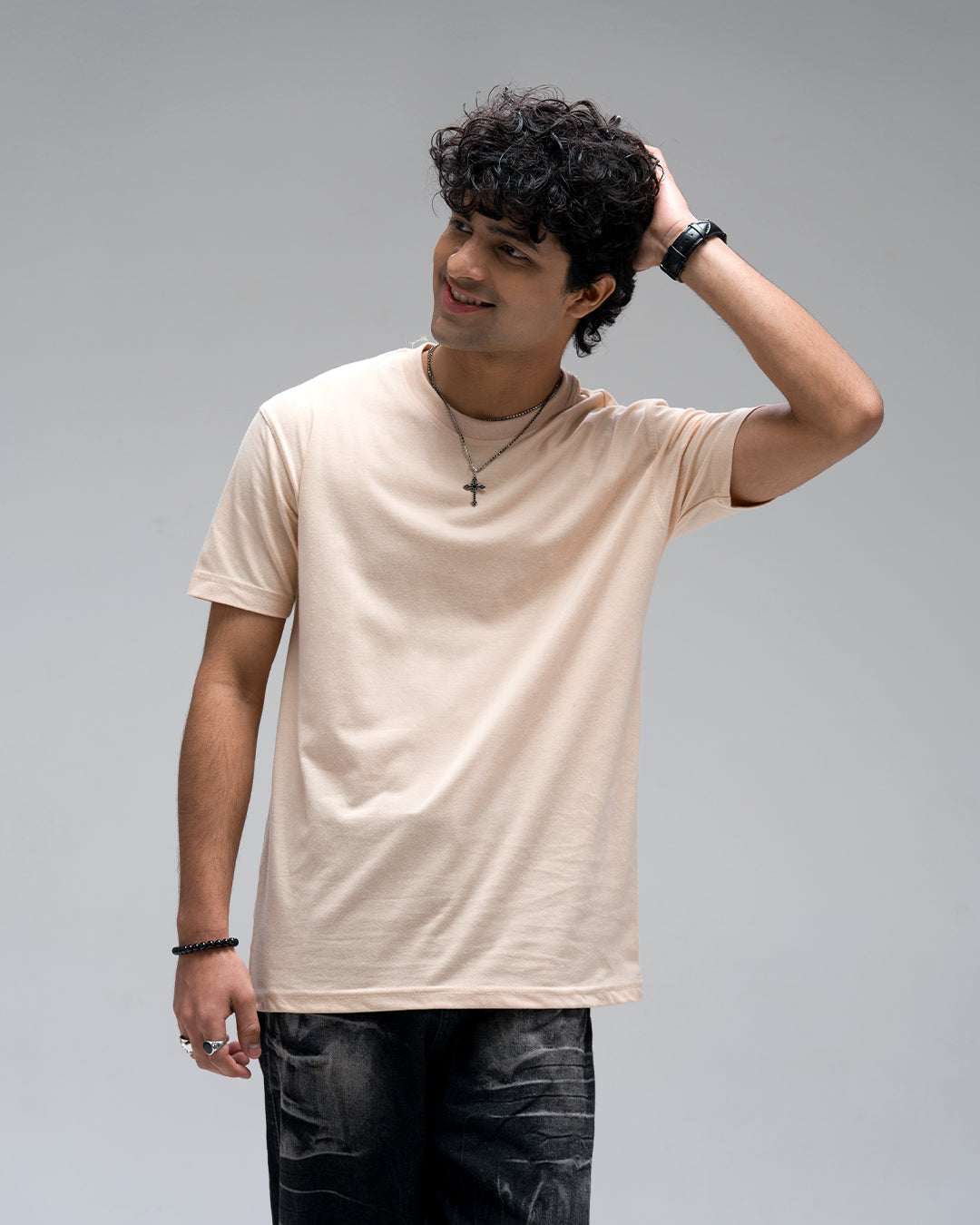 Offtribe Logo Back Logo T-Shirt — Beige