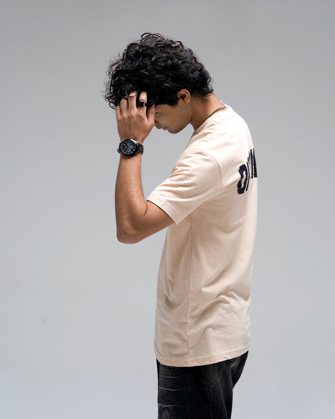 Offtribe Logo Back Logo T-Shirt — Beige
