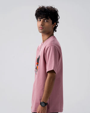 Sly Fox Embroidery T-Shirt — Pink
