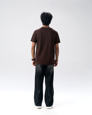 Snake Quote Screen Print T-Shirt — Brown