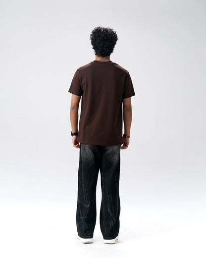 Snake Quote Screen Print T-Shirt — Brown