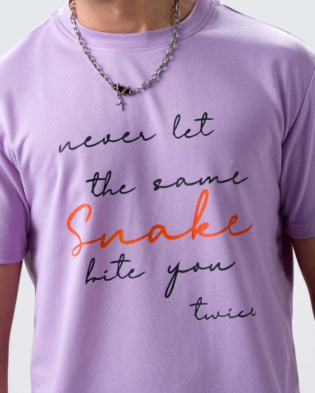 Snake Quote Screen Print T-Shirt — Lavender