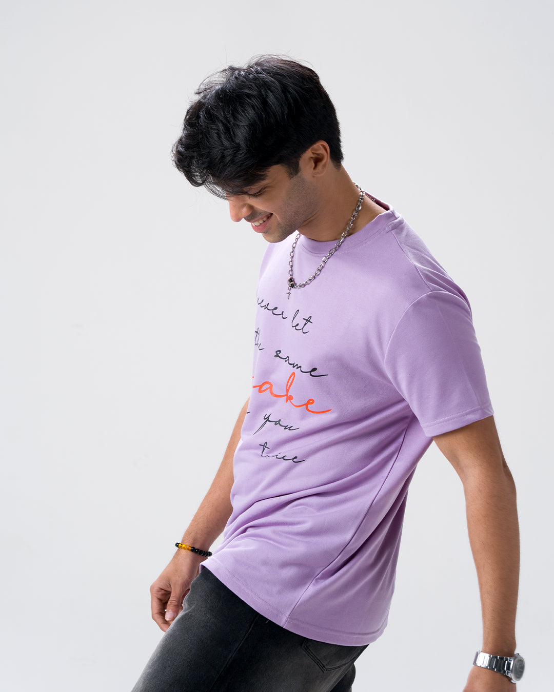 Snake Quote Screen Print T-Shirt — Lavender