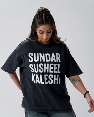 Sundar Susheel Kaleshi Acid Wash T-Shirt — Black