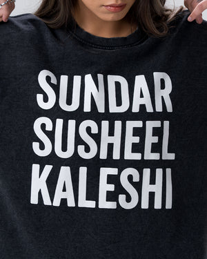 Sundar Susheel Kaleshi Acid Wash T-Shirt — Black
