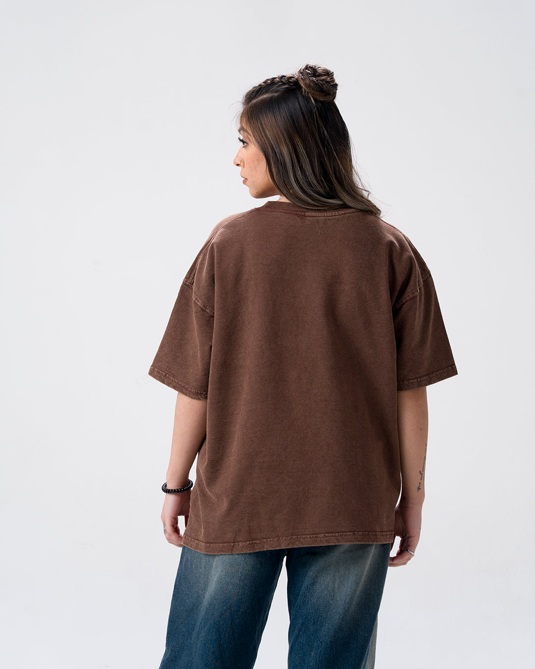 Sundar Susheel Kaleshi Acid Wash T-Shirt — Brown