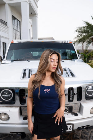 Navy Blue Bow Tank